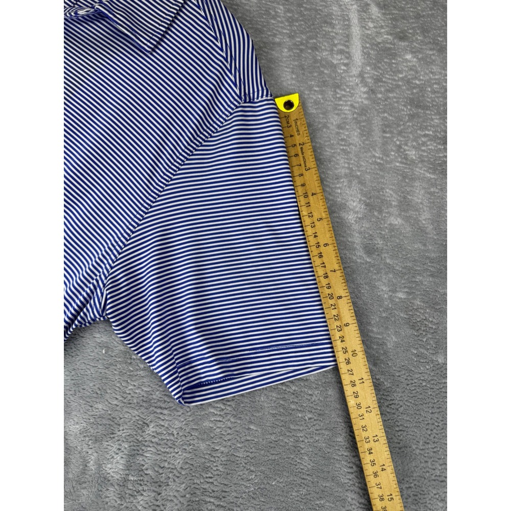 Bobby Jones Medium Polo Shirt Mens Blue Excellent Striped Performance S/S Golf - Picture 6 of 7